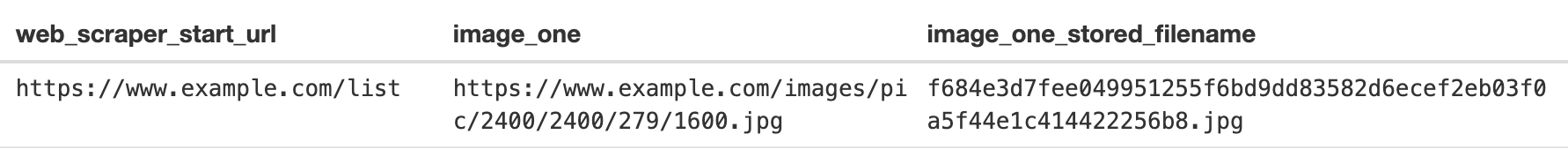 Fig. 2: Image export column name
